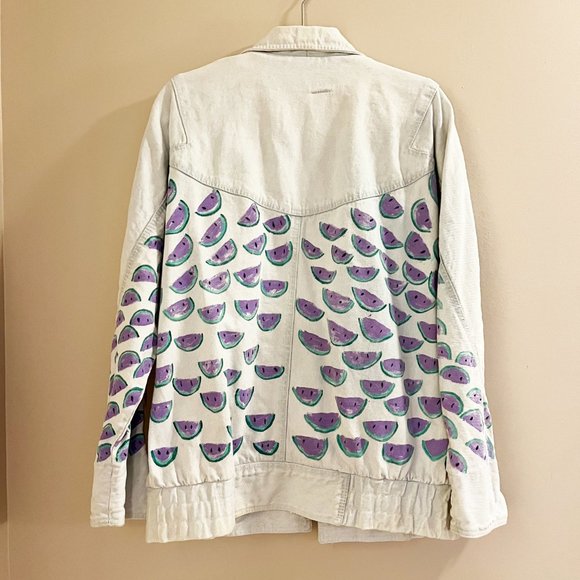 Justin Payne Hand Painted Design on Vintage Denim Jean Jacket, One of a Kind - Picture 3 of 8